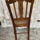 Antique Bistro Chair with Carved Wood and Woven Seat Vintage #E096