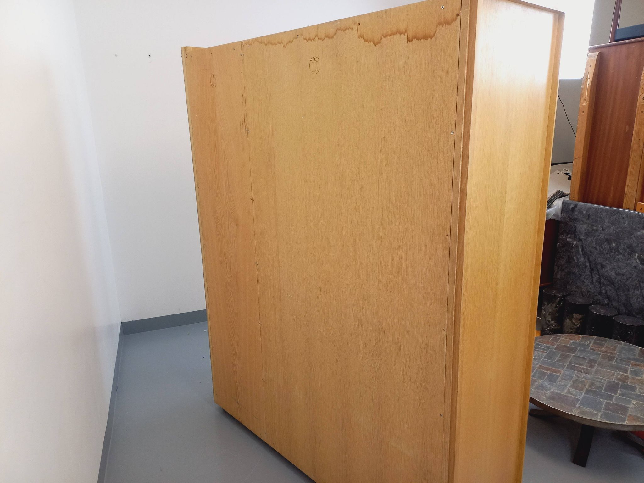 Vintage Guillerme et Chambron wardrobe in solid oak from the 60s