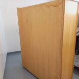 Armoire dressing vintage Guillerme et Chambron en chêne massif années 60