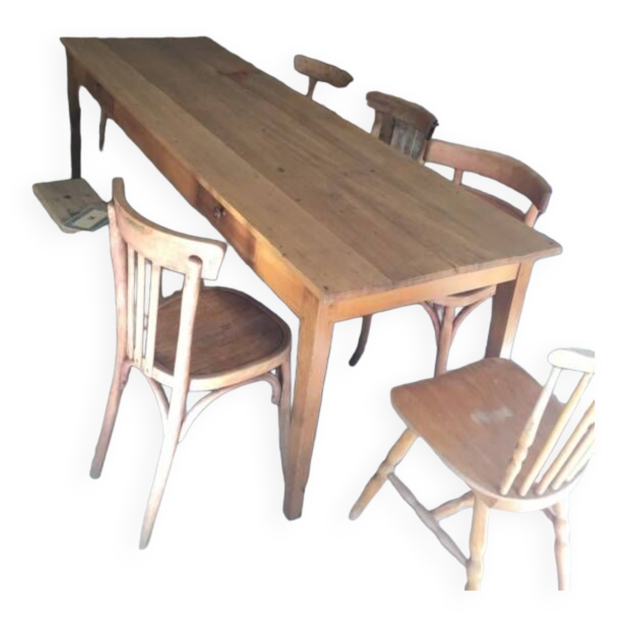 Farm table - 2m40 - 2 drawers