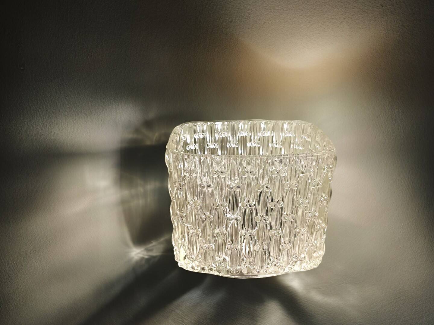 Portuguese mid-century retro glass wall sconce lamp