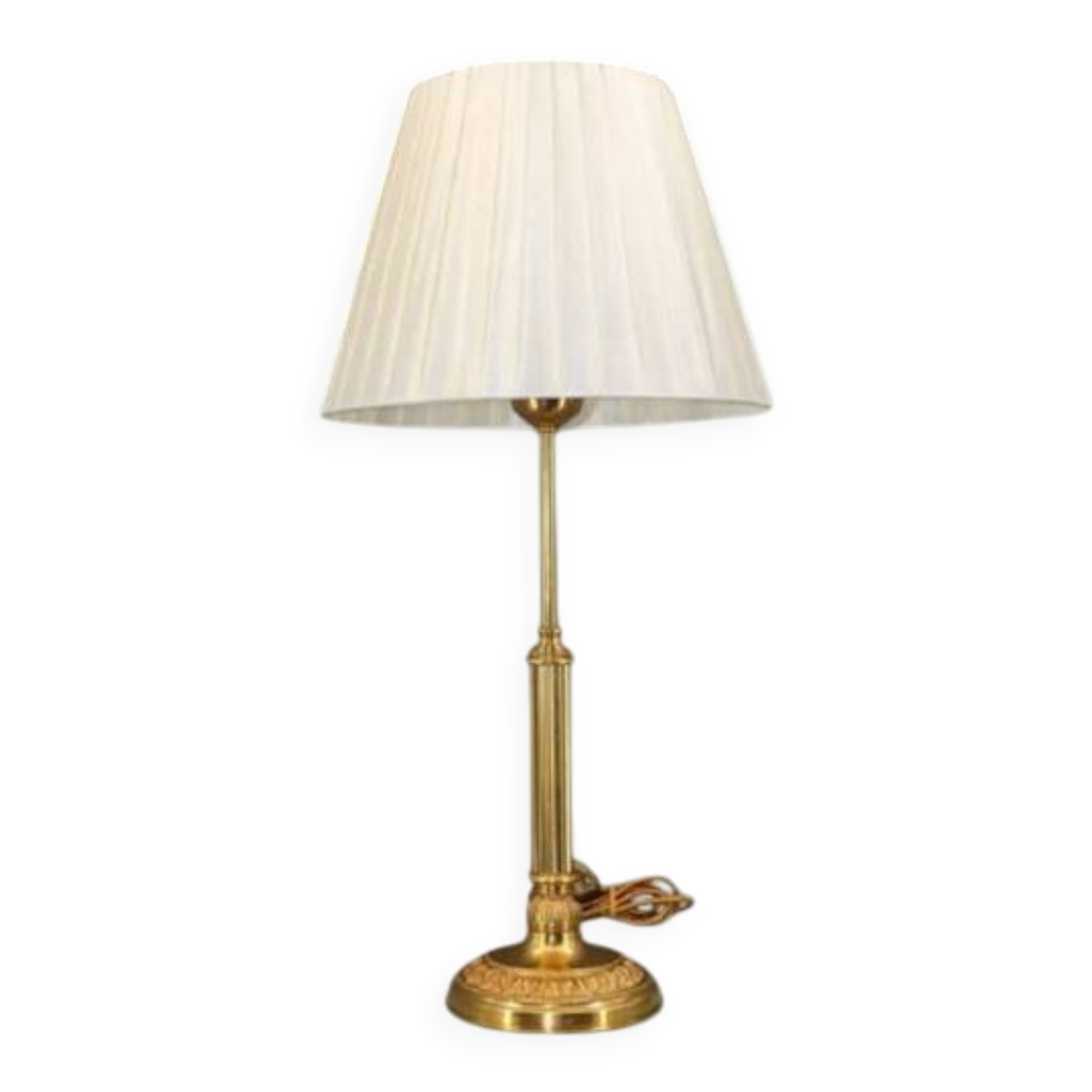 Bronze Gilt Bouillotte Lamp with Pleated Shade