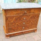 Louis Philippe period walnut secretary chest of drawers from the 19th century.