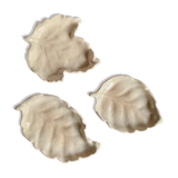 Lot of 3 empty pocket in cream white earthenware