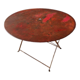 Antique iron round garden table