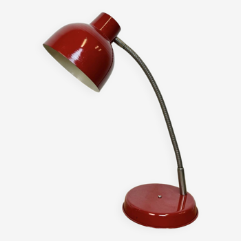 Lampe de Table Industrielle Rouge à Col de Cygne, 1960s