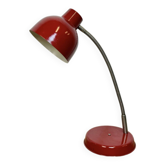 Lampe de Table Industrielle Rouge à Col de Cygne, 1960s