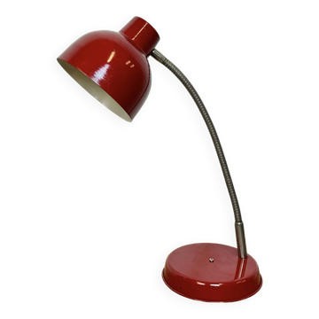 Lampe de Table Industrielle Rouge à Col de Cygne, 1960s