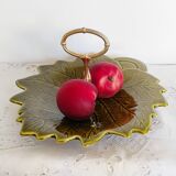 Plat à fruits en barbotine, faïence de Sarreguemines , coupe