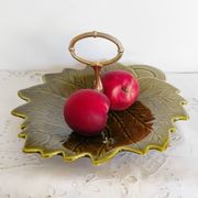 Fruit dish in slip, Sarreguemines earthenware, bowl