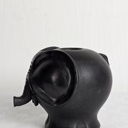 Stylised ceramic elephant candlestick signed vintage