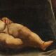 Ancient painting "Adoration of the Child" oil on canvas 17th Century