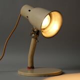 Lampe de bureau articulée Bauhaus type Kandem, émail crème, Allemagne 1930s