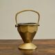 Art Deco brass waste bin with handle, early 20th century