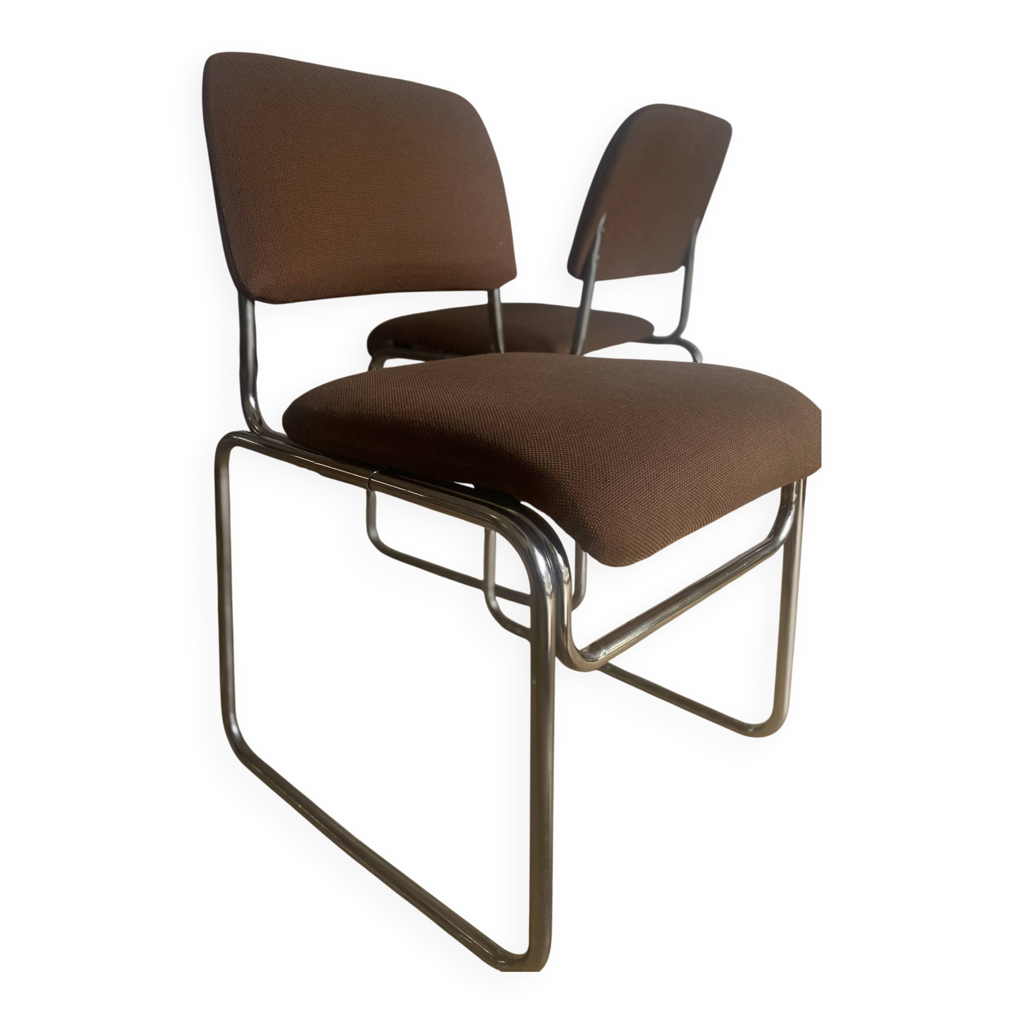 Pair of tubular chairs