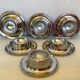 Six metal egg cups