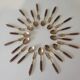 Vintage teak and brass housewife, dessert spoons and forks