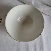 Old bowl in earthenware DIGOIN SARREGUEMINES with faceted burgundy.