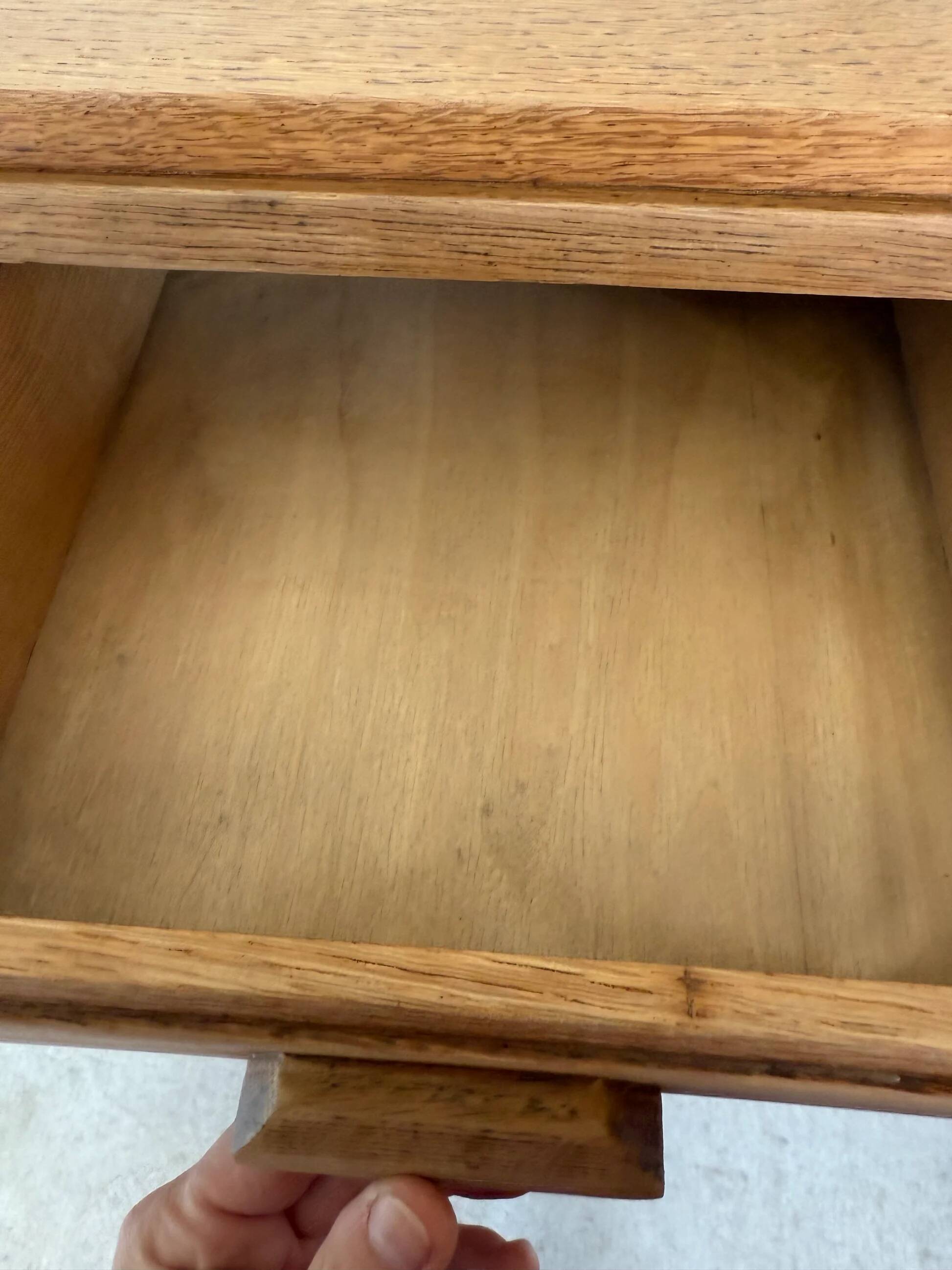 Vintage wooden secretary desk in the style of a professional piece of furniture