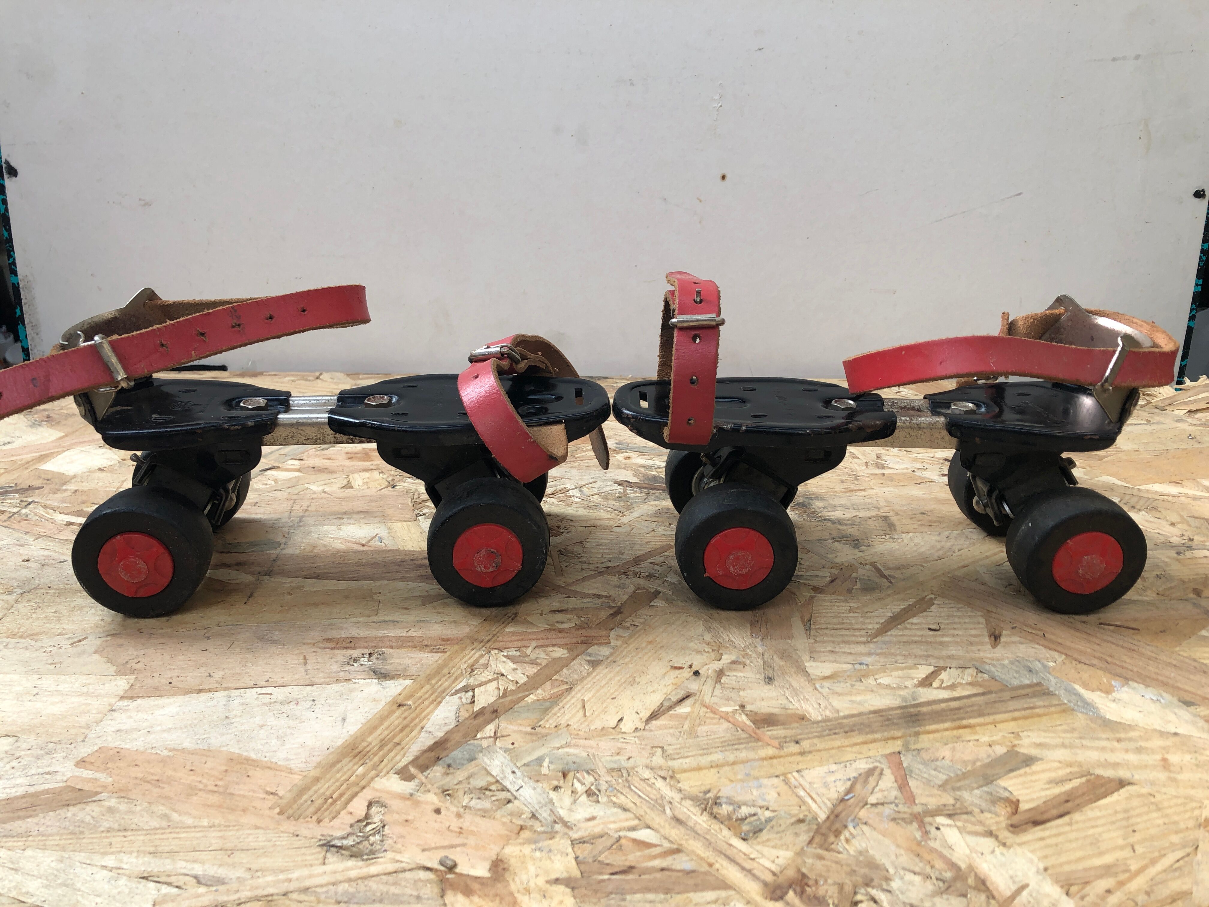 Old pair of roller skates germina metal black