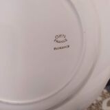 set of six vintage plates, Gien earthenware, floral style