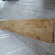 Bench metal structure and cross slate gray wood, waxed seat medium oak.