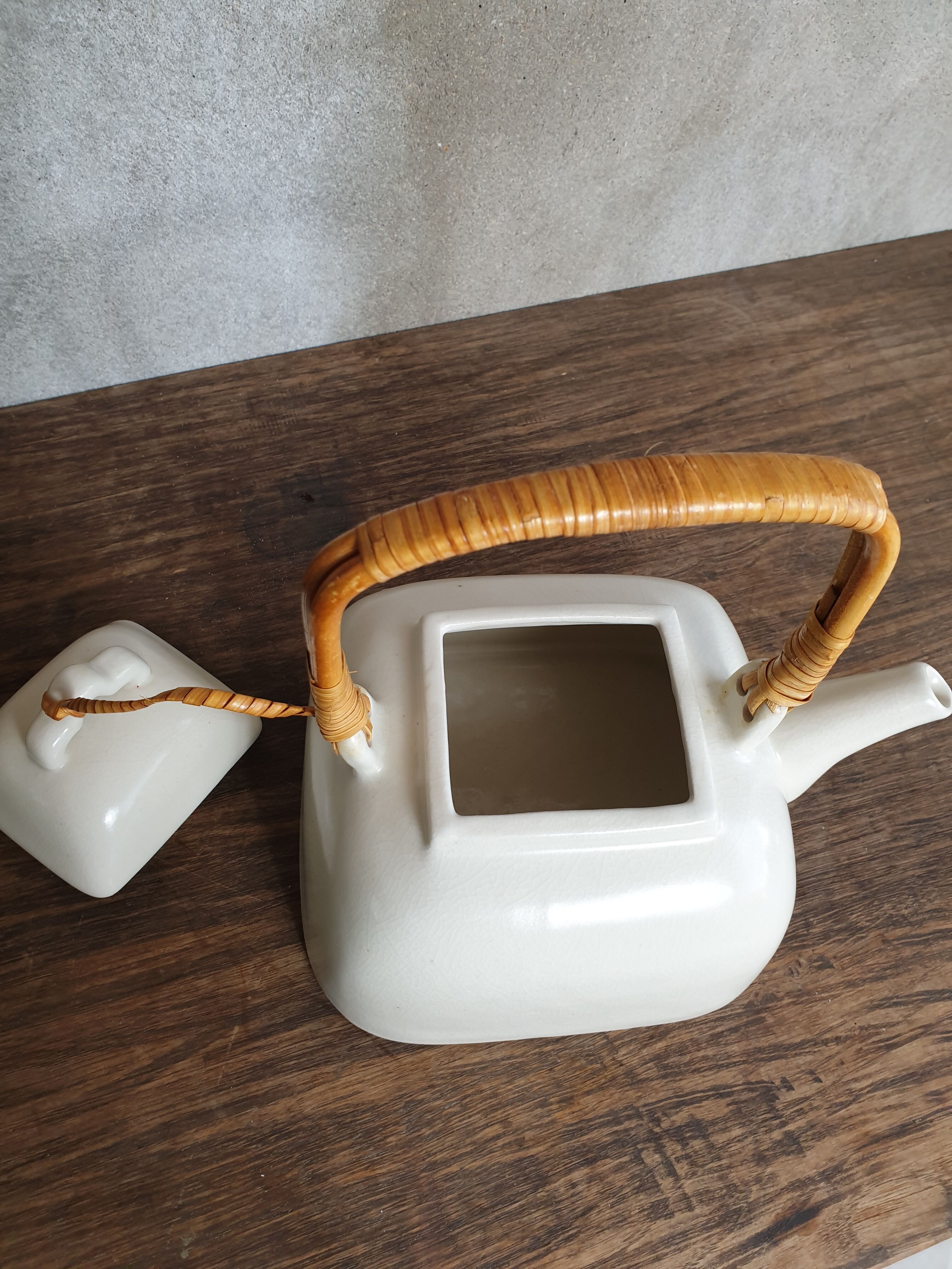 White vintage teapot
