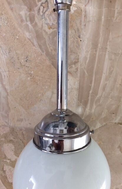 Glass chrome metal glass opalin Art Deco