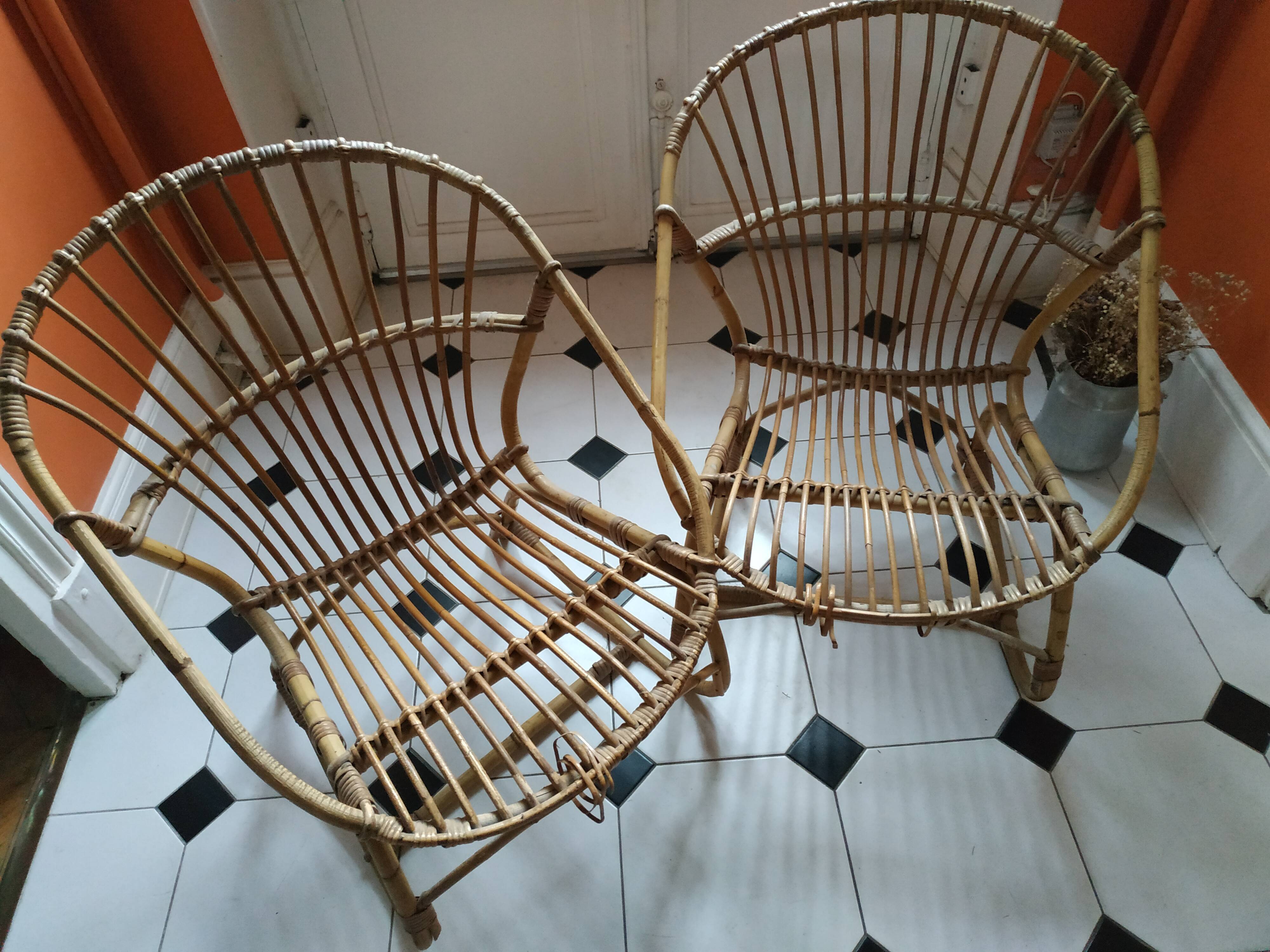 Rattan armchair
