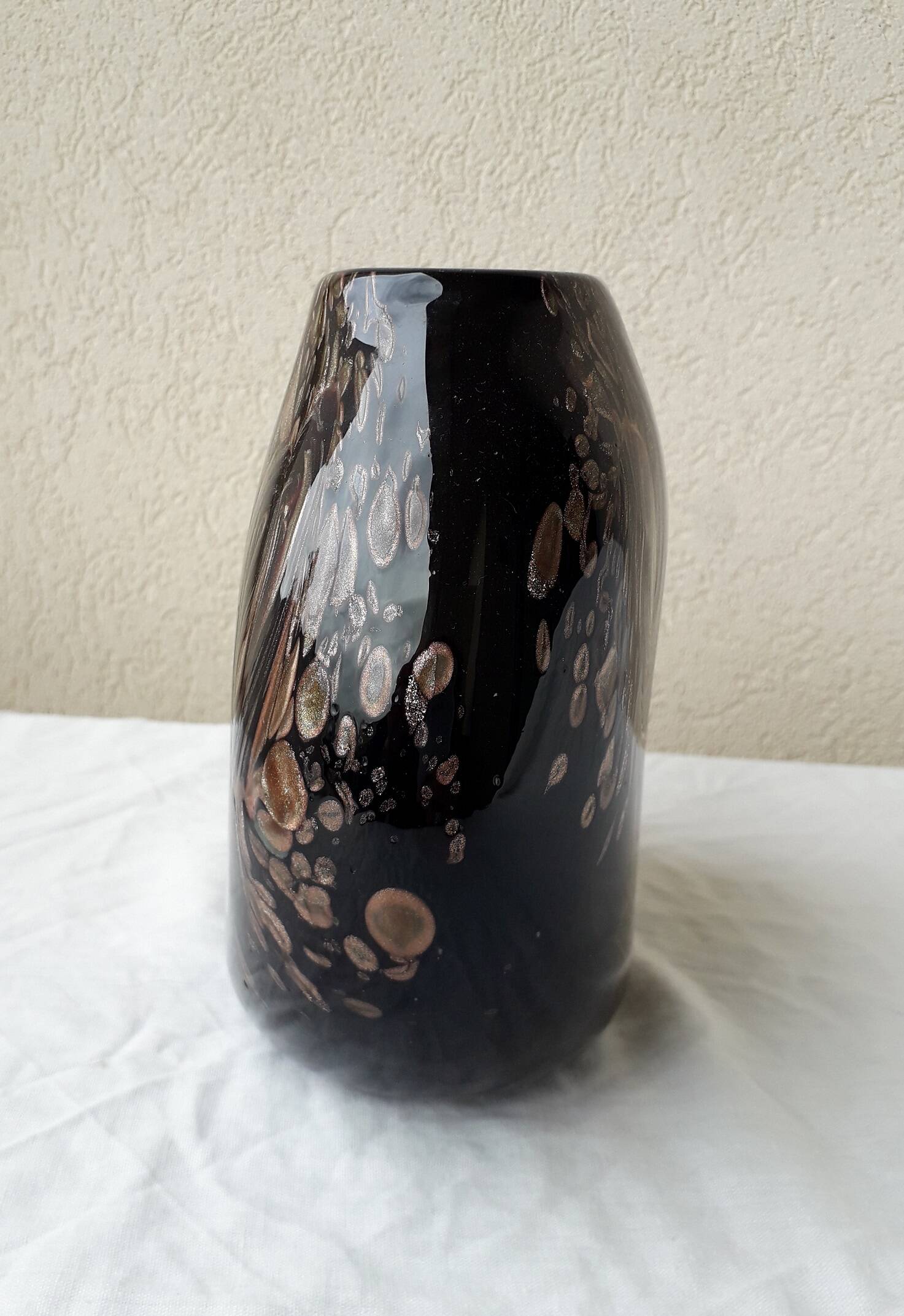Nason glass vase with metal inclusions