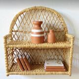 Small rattan and wicker shelf