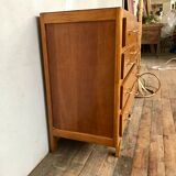 Vintage chest of drawers oak compass feet retro 1950 - 4 drawers