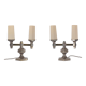 Pair of candelabra lamps in chromed metal Nagel 1970