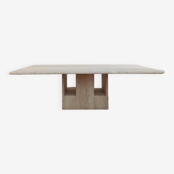 Rectangular travertine coffee table - Claude Berraldacci