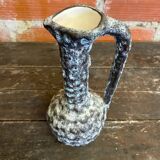 Old pitcher annette roux fat lava ceramics grey & bubbles