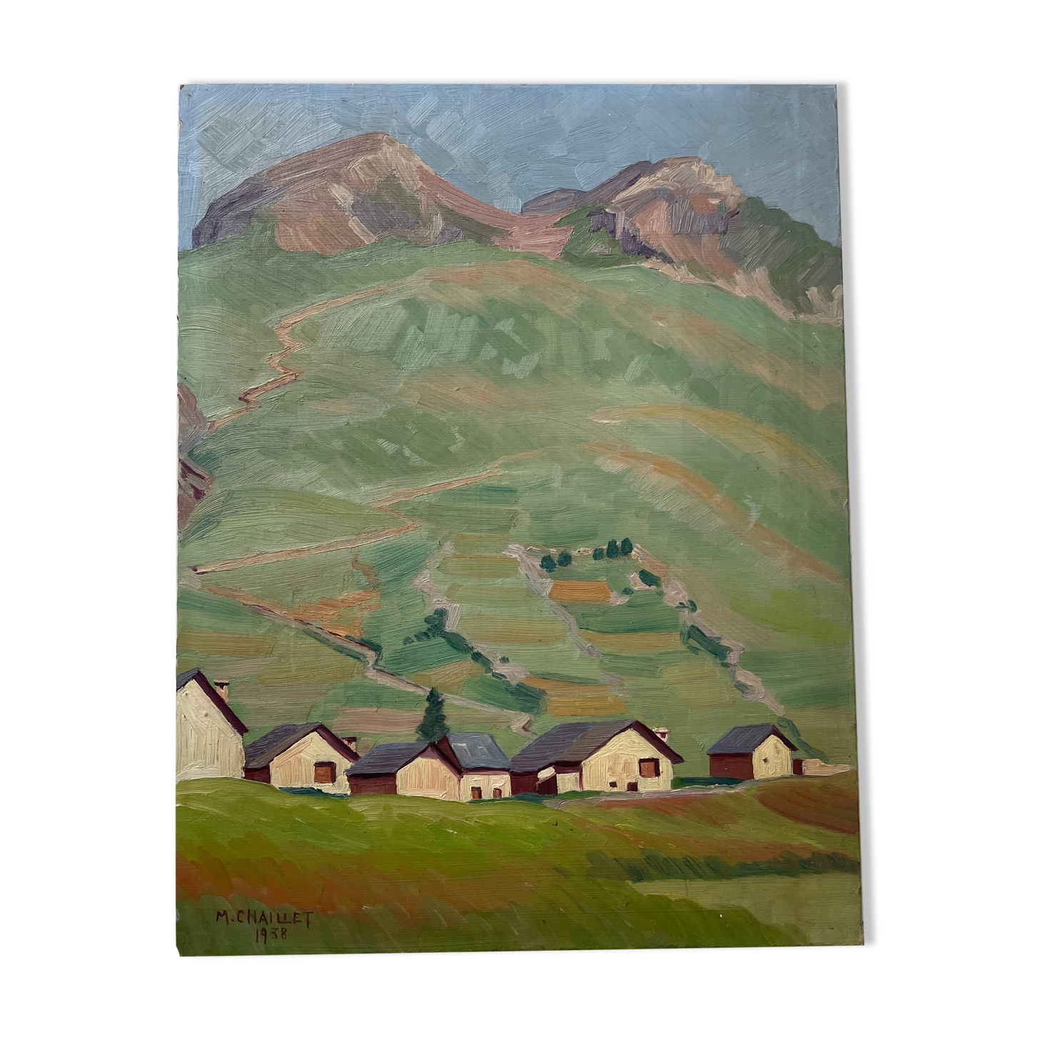 Oil painting landscape mountain 1938