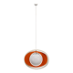 Suspension italienne orange et blanche des années 1970 — Sculpture moderne de l'ère spatiale