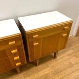 Ensemble de 2 meubles rétro de F. Mezulánik, style bruxellois, années 1960