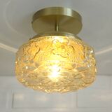 Plafonnier vintage en verre ambré