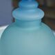 Blue frosted glass bottle/vase on foot
