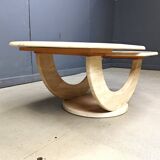 Vintage two tier travertine coffee table, 1970s