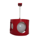 Suspension in red lacquered metal and white opaline ball 60s 70s