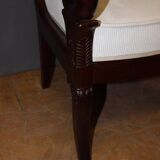 Pair Of Louis Philippe Period Armchairs With Mahogany Crosses XIX