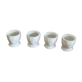 4 coquetiers en porcelaine décor grappe raisin