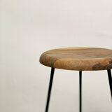 Bar stool in steel and walnut