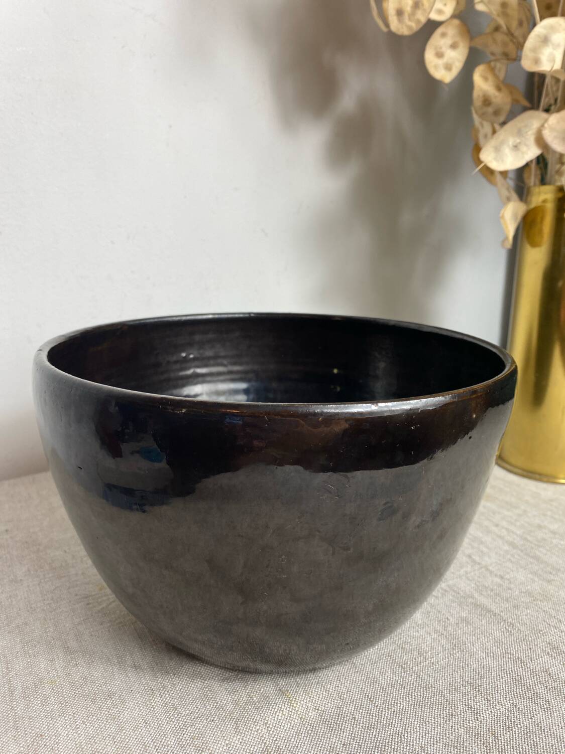 Glazed ceramic salad bowl