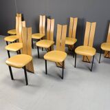 Vintage postmodern dining chairs, 1980s - set of 10