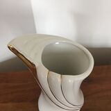 White vase with wave effect and golden edging