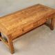 Opening oak coffee table with 2 drawers