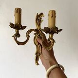 Assorted brass wall lights x4 rocaile style